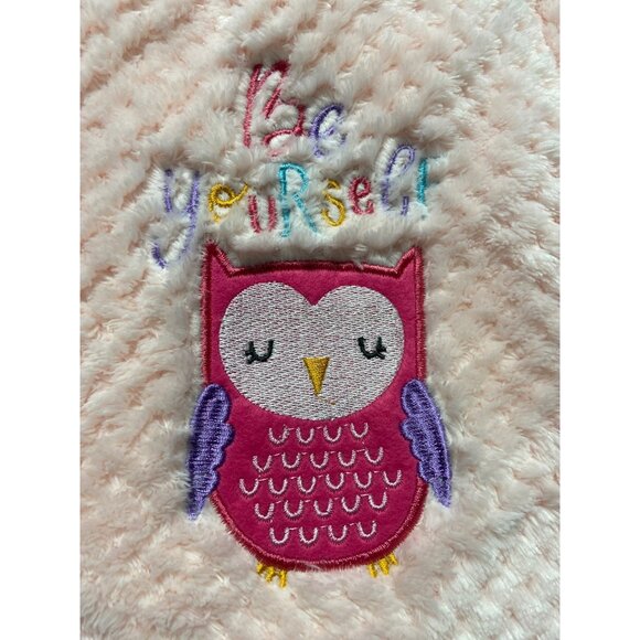Zak & Zoey Baby Blanket 30x40 Pink Soft Plush Owl Be Yourself Nursery Throw New - Picture 4 of 6